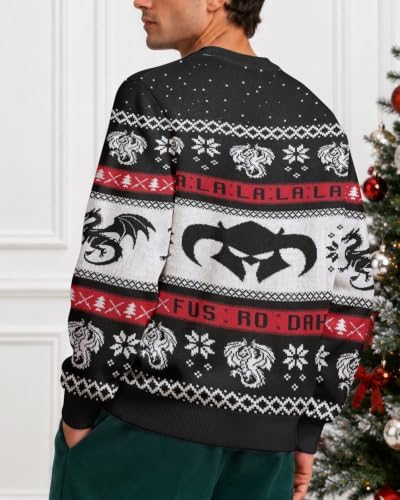 34HD Ugly Xmas Sweater–Funny Knit Christmas Sweater for Women & Men 2025, Long Sleeve Crewneck Holiday Pullover, Unisex Gift