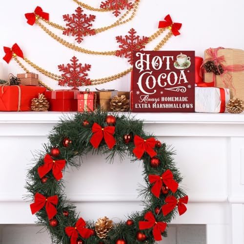 Hot Cocoa Bar Decorations - Christmas Decor, Hot Chocolate Bar Wooden Sign