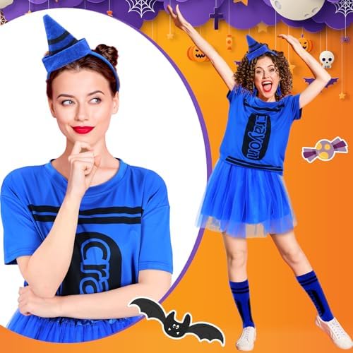 7 Pcs Crayon Costume Set for Adults Women