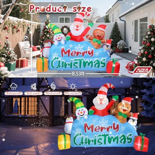 WONDER GARDEN 8.53 FT Christmas Inflatable Outdoor Holiday Celebrate Decor
