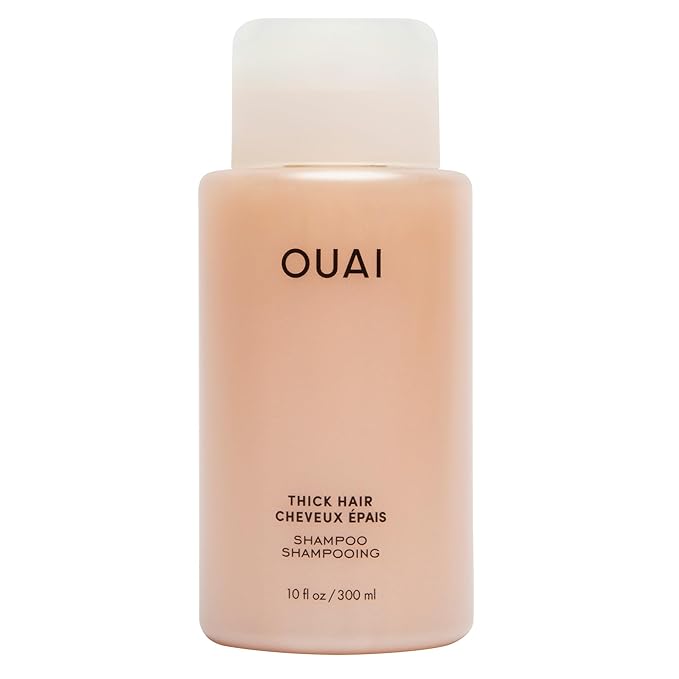 OUAI Thick Hair Shampoo - Hydrating Shea Butter Shampoo for Full, Frizzy Hair - Deeply Moisturizing, Detangling, Split Ends - Marshmallow Root, Avocado Oil & Keratin - Sulfate Free 10 Oz