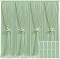 10 Panels Sage Green Backdrop Curtain for Parties Wrinkle Free Dark Green Photo Curtains Backdrop Drapes Fabric Decoration for Weding Baby Shower Birthday Party Photography 50ft(W) x 10ft(H)