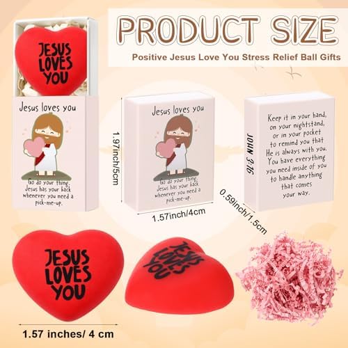 36 Sets Jesus Loves You Gifts Heart Toy with Boxes