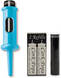 Cork Pops Original Wine Bottle Opener, 6.5 Inch – Made in USA, Effortless Push-Button Cork Removal, Includes Cartridge (Opens Up to 60 Bottles) (Blue, 3 Cartridges)