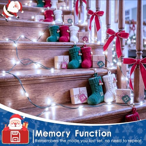 1200 LED Christmas Lights 394 FT Cool White Outdoor Remote Plug