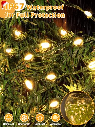 BrightChristmas Christmas Lights 1200 LED 394 FT, Waterproof Outdoor String Lights with Remote and Timer, Christmas Tree Lights with 8 Modes Dimmable, Fairy Lights for Holiday Decor (Warm White)