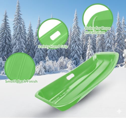 2-Person Sled for| 35" All-Season Toboggan | Reinforced Structure | High Weight Capacity | for Snow, Beach & Park