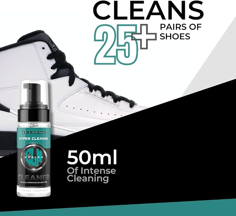 Terragon Kinetic Cleanse Shoe Cleaning Kit with Electric Shoe Cleaner Brush - Hyper Cleanse Remove Tough Stains from Leather, Nubuck, Fabric Shoes - Bonus Shoe Cube for Soles, Color-safe, Solvent-free