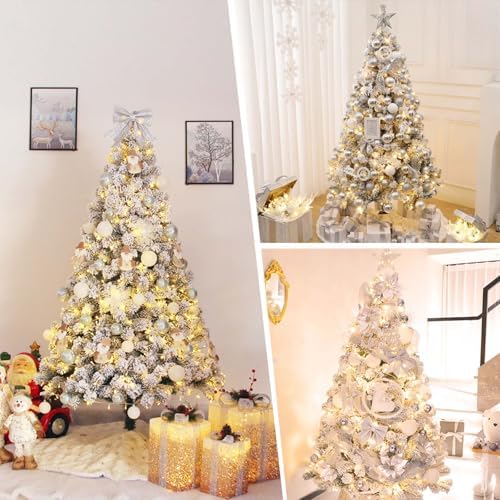 4ft Flocked Prelit Artificial Christmas Tree,Arbol de Navidad Xmas Tree