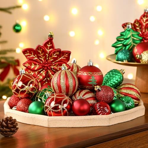 SHareconn 106 PCS Christmas Ball Ornaments for Christmas Tree Decorations