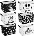 CHENGU 6 Pack Halloween Storage Basket Collapsible Halloween Ghost Bins