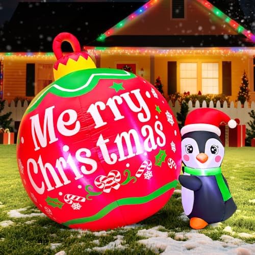 5FT Christmas Inflatable Outdoor Decoration Penguin Merry Xmas Blow Up
