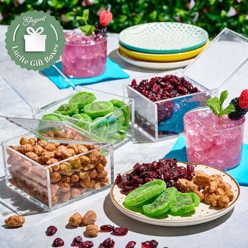 NUT CRAVINGS - Dried Fruits & Mixed Nuts Acrylic Tower (3 Tier Assortment)