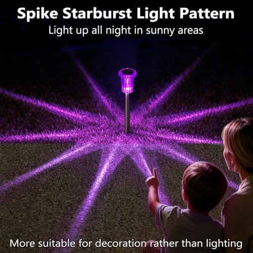 DenicMic Solar Halloween Lights Outdoor 15 Pack Purple LED Halloween Decor
