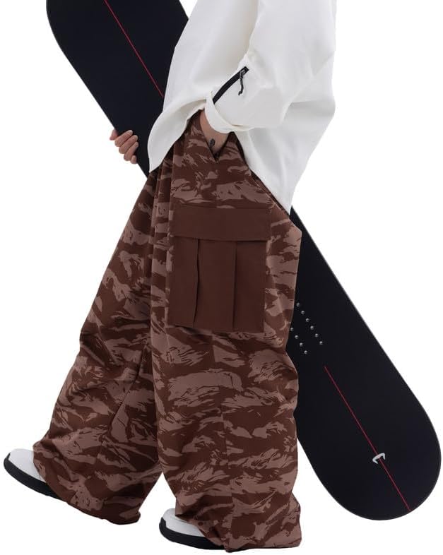SNOWVERB Loose Fit Snowboard Leopard Ski Snow Baggy Pants for Men and Women