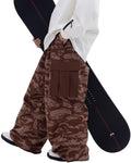 SNOWVERB Loose Fit Snowboard Leopard Ski Snow Baggy Pants for Men and Women