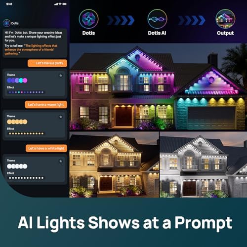 Linkind Permanent Outdoor Lights for House HP5, 100ft RGBTW Eave Lights