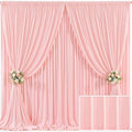 4 Panels Blush Pink Backdrop Curtain for Parties Baby Shower Wrinkle Free Pink Photo Curtains Backdrop Drapes Fabric Decoration for Wedding Birthday Party 20ft(W) x 10ft(H)