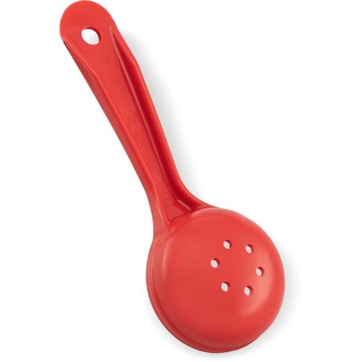 CFS Measure Miser Perforated Measuring Spoon with Short Handle, 2 Ounce, Red (Pack of 12)