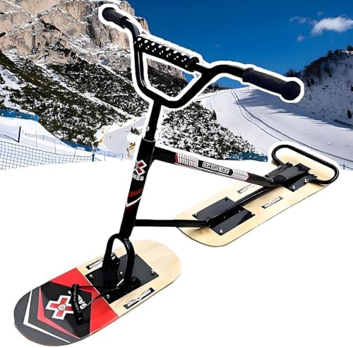 The Do-It-All Winter Sled & Scooter - Redefine Your Snow Day! Built with a 360° Spin System for Agile Turns, Unmatched Durability for 330lb Loads, for Teens, Adults, and Family Outings Wood