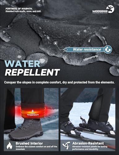 Moosehill Women's Snow Pants Flared: Zipper Mesh Vents Water Resistant