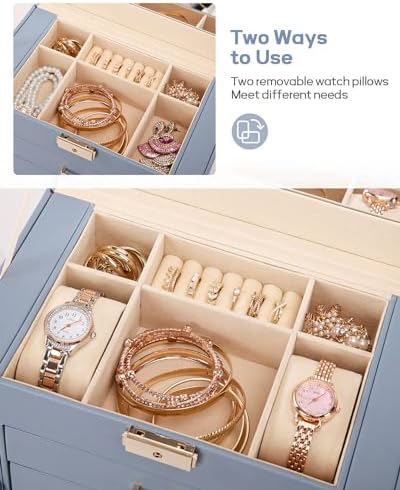 Homde Large Jewelry Box for Women: 5-Layer Organizer with Lock for Dresser