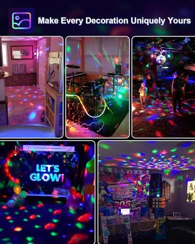 Luditek Sound Activated Party Lights with Remote DJ Lighting, Disco Ball Strobe Stage Light for Home Room Dance Parties Birthday Karaoke Stocking Stuffers New Years Eve Halloween Christmas Decorations