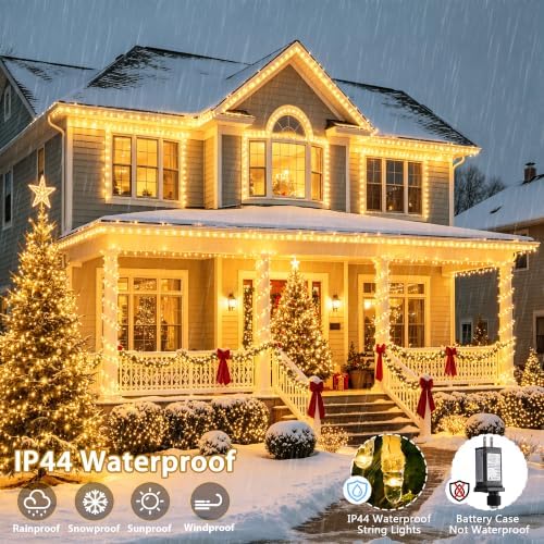 JMEXSUSS 168FT 600 LED Christmas Lights Outdoor Waterproof String Lights