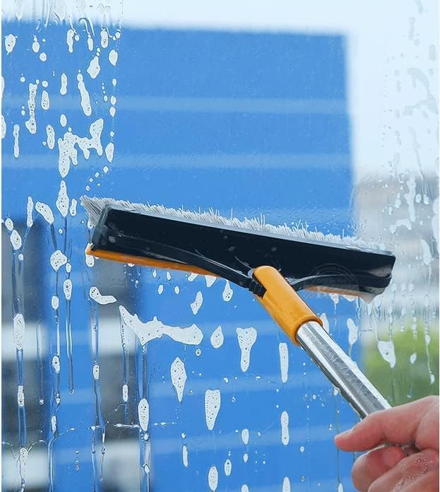 Bathroom Cleaning Brush with Wiper,Tiles Cleaning Brush Bathroom Brush with Long Handle Tile Cleaner Brush Bathroom Floor Cleaning Brush Floor Cleaner Brush Floor Scrub Brush (2 in 1 Brush)