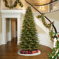 Glitzhome Artificial Christmas Tree, 11ft Prelit Hinged Holiday Tree Majestic Evergreen Fir Xmas Tree with 3200 Warm White/Multi-Color Chasing and Twinkling Lights, 9 Function w/Foot Pedal,Easy Setup