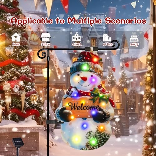 12x18 Lighted Christmas Snowman Garden Flag, Outdoor Decor
