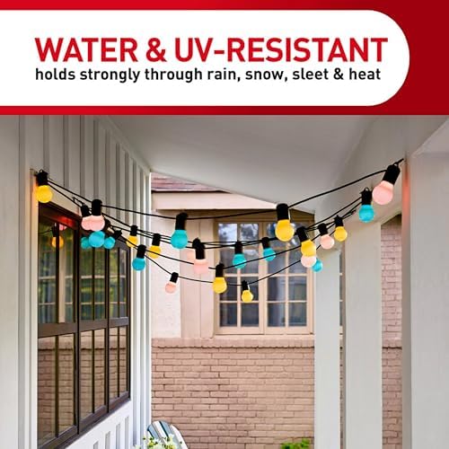 Command Outdoor Light Clips, Clear, 3 Pack, 60 Total with 72 Strips