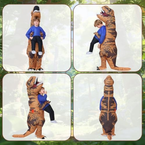 WQWOVRVO Inflatable Dinosaur Costume for Kids/Teens,Funny Halloween Blow up Costumes for Boys Girls,Cosplay Party