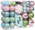 105Ct Pastel Christmas Ornaments Set Shatterproof Candy Theme Hanging Decorations for Xmas Tree, Donut Cane Assorted Ornaments for Holiday Festival Family Decor (Pastel)