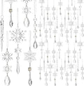 Syhood 100 Pcs Crystal Christmas Tree Ornaments, Snowflake Icicle Bead