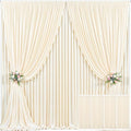 4 Panels Champagne Backdrop Curtain for Parties Wedding Baby Shower Wrinkle Free Photo Curtains Backdrop Drapes Fabric Decoration for Bridal Shower 20ft(W) x 10ft(H)