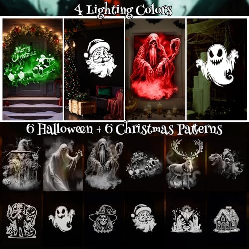 Aurelema 12 in 1 Halloween and Christmas Projector Lights