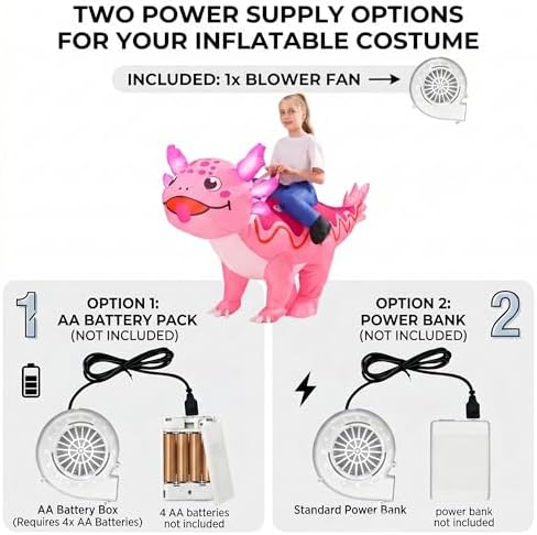 Kids Inflatable Axolotl Costume Halloween Outfits for Girls Boys