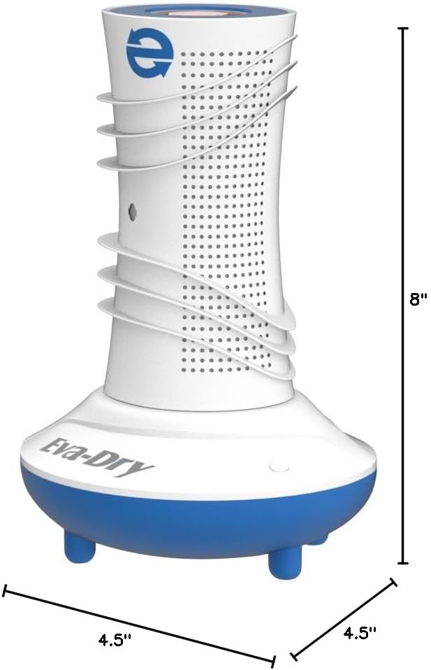 Eva-Dry EDV-365 Rechargeable Dehumidifier System | 2 Cylinders + Blower Base | One Works While One Renews | 2-Hour Renewal | Gun Safe, Closet, Boat, RV | Up to 400 Cu Ft