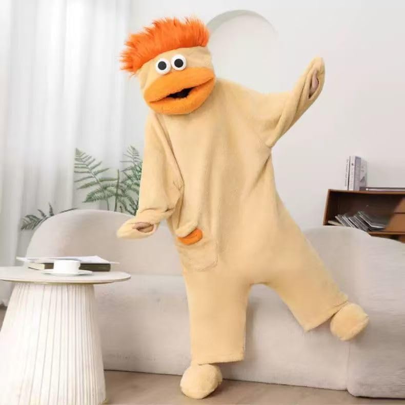 Adult Big Mouth Monster Onesie with Giant Comb, Funny Halloween Cosplay Outfit for Christmas Party Sleepwea