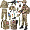 Metemot Army Costume for Boys,14Pcs Military Soldier Boys Halloween Costume