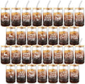 31 Pcs Christmas Glass Cups with Lids Straws 1 Set(30sheet) Gift Paper