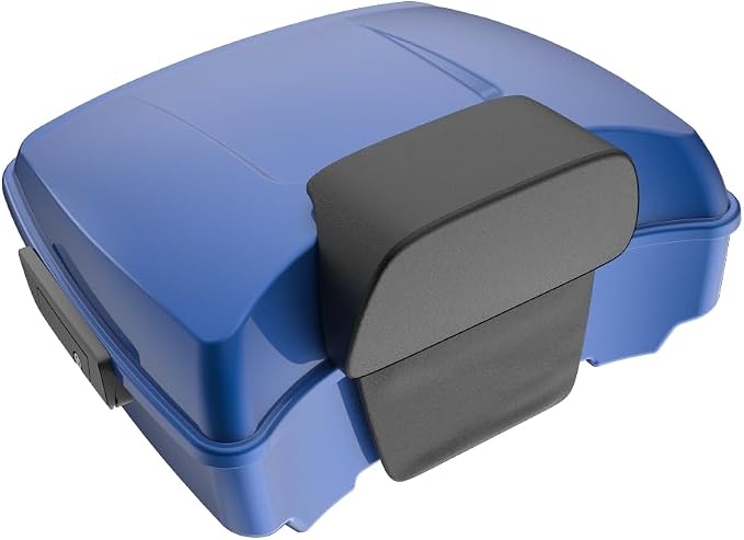 Advanblack Road Glide Tour Trunk Pack Superior Blue Chopped Tour Trunk Pack Backrest Pad for '97-'25 Harley Touring Road King Street Glide Electra Glide CVO models