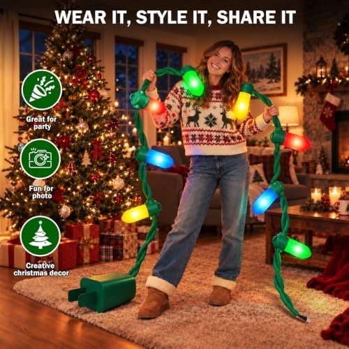 DIY Jumbo Christmas String Lights, 13.5FT 8 Giant Bulbs, Multicolor