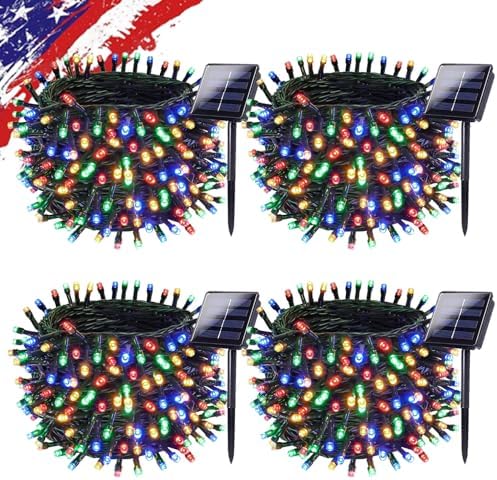 KAQ 4pack 400LED Solar String Lights Outdoor Waterproof Multicolor