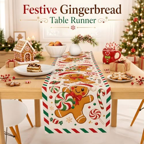 Christmas Decorations - Gingerbread Man Christmas Table Runner