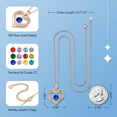 18K Rose Gold Necklaces for Women Birthday Gifts for Women Jewelry for Women Birthday Gifts for Wife Girlfriend Daughter Wife Birthday Gifts for Anniversary Mothers Day Christmas Valentines Gifts