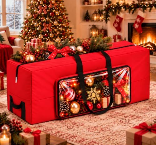 9 FT Christmas Tree Storage Bag 600D with Mesh Pocket and Clear Window
