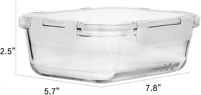 [8-Pack,30 oz]Glass Meal Prep Containers,MCIRCO Glass Food Storage Containers,Airtight lunch Containers with Lids, Microwave, Oven, Freezer and Dishwasher, White | Glass Meal Prep Containers,Airtight Lunch Containers with Lids, Microwave, Oven, Freezer...