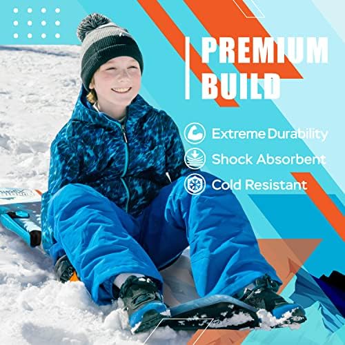 Sunlite Sports 45” Foam Snow Sled for Kids & Adults, Durable Reinforced Bottom, Sturdy Fabric Stitching & Easy-Carry Design for Winter Family Fun